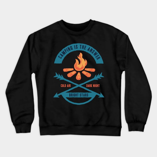 Camping Crewneck Sweatshirt by Dojaja